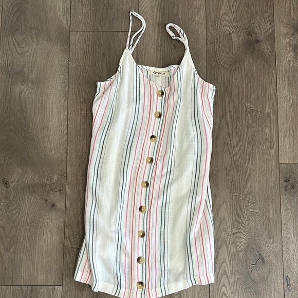 Rip Curl Dresses & Skirts - Rip Curl White Sundress with Pink, Blue & Green Stripes